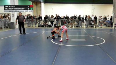75 lbs Round Of 32 - Liam Reeves, PA vs Cole Train Vanderwerff, WI