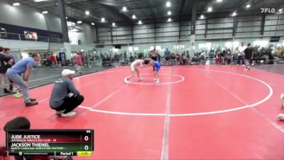 95 lbs Round 2 (6 Team) - Jackson Thienel, NORTH CAROLINA WRESTLING FACTORY vs Jude Justice, JEFFERSON WRESTLING CLUB