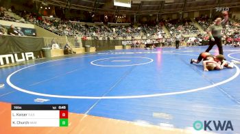 70 lbs Quarterfinal - Logan Kaiser, Tulsa North Mabee Stampede vs Kade Church, Skiatook Youth Wrestling