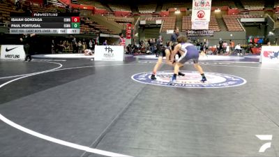 Cadet Boys Lower - 120 lbs Cons. Round 6 - Isaiah Gonzaga, Elk Grove Wrestling Academy vs Paul Portugal, Elk Grove Wrestling Academy