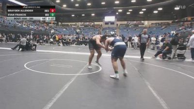285 lbs Cons. Round 4 - Brayden Allender, Doane University vs Evan Francis, Missouri Baptist University