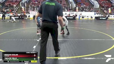 72 lbs Cons. Round 4 - Trevor Mills, St Joe Youth Wrestling vs Deegan Dolan, Clio WC