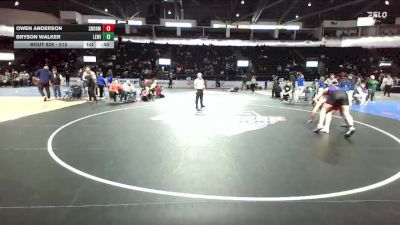 215 lbs Cons. Round 2 - Bryson Walker, Lewiston vs Owen Anderson, Snohomish