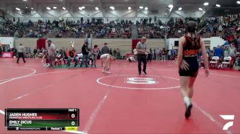 109 lbs Champ. Round 1 - Jaden Hughes, Frankton Wrestling Club vs Emily Dicus, Plymouth