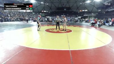 Girls 1B/2B/1A 110 Cons. Round 3 - Eda O`Connor, Columbia (White Salmon) (Girls) vs Logan Schnobrich, South Whidbey (Girls)