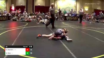 85 lbs Round 2 (4 Team) - Kaleb Branch, SEMO Indians vs Gianni Diaz, The Untouchables Purple