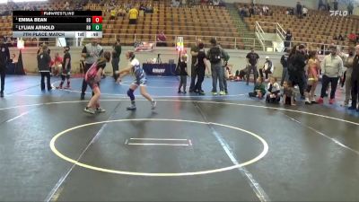 80 lbs 7th Place Match - Lylian Arnold, Piqua Youth Wrestling Club vs Emma Bean, Wilmington Ladies Freestyle Wr