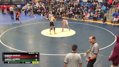 116 lbs Cons. Round 2 - Aaron Lazaros, West Seneca W/E vs Karson Haseley, Starpoint