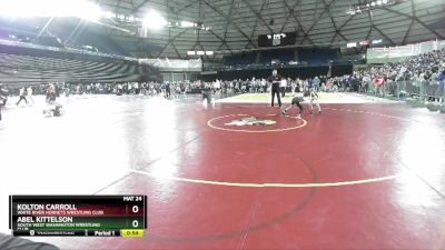 63 lbs Quarterfinal - Kolton Carroll, White River Hornets Wrestling Club vs Abel Kittelson, South West Washington Wrestling Club