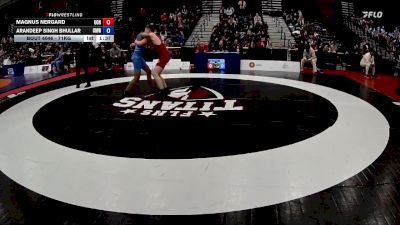 71kg Champ. Round 1 - Magnus Nergard, Riverdale WC vs Arandeep Singh Bhullar, Canadian Mal Wrestling