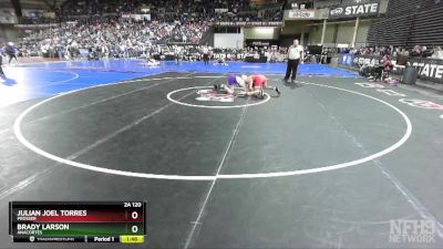 2A 120 lbs Champ. Round 1 - Brady Larson, Anacortes vs Julian Joel Torres, Prosser