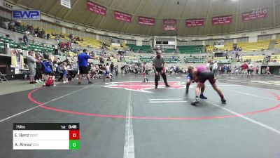 75 lbs Quarterfinal - Eli Benz, Benton Parks Youth Wrestling vs Alan Almaz, Conway Wrestling Club