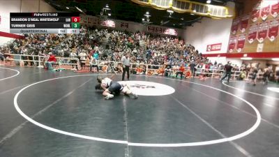 144 lbs Quarterfinal - Brandon O`Neal Whitewolf, Lander Middle School vs Turner Geis, Worland Middle School