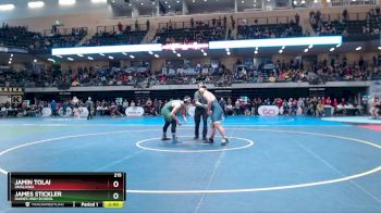 215 lbs Quarterfinal - Jamin Tolai, Unalaska vs James Stickler, Haines High School