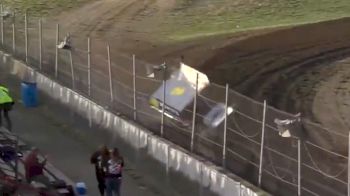 Allen Aldrich Backs into the Fence Hard at I-96 Speedway