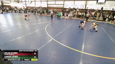 90 lbs Quarterfinal - Dylan Stubbs, Kanab Cowboys vs Carson Spires, Stallions Wrestling Club