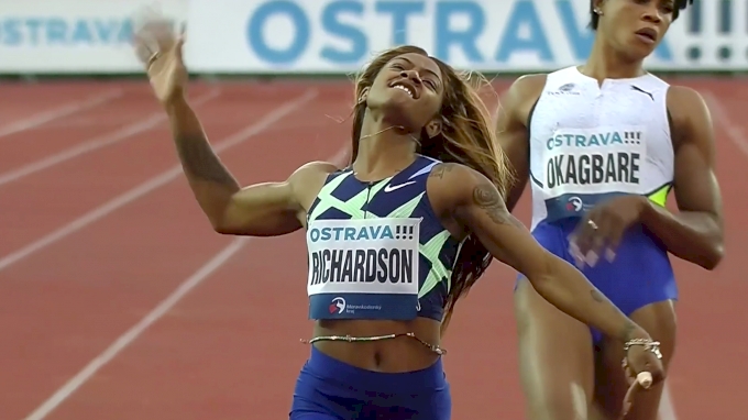 Sha Carri Richardson 22 35 Into A Headwind To Win Ostrava 200m