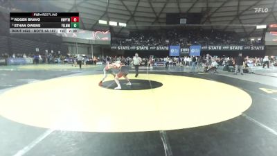 Boys 4A 157 lbs Quarterfinal - Ethan Owens, Yelm vs Roger Bravo, Newport (Bellevue)