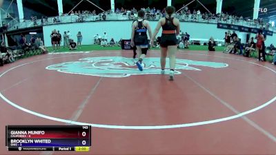 143 lbs Round 2 (8 Team) - Gianna Munifo, California vs Brooklyn Whited, Ohio