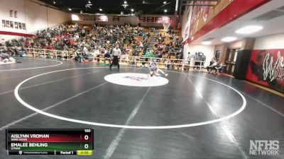 100 lbs Cons. Round 3 - Emalee Behling, Lyman vs Aislynn Vroman, Wind River