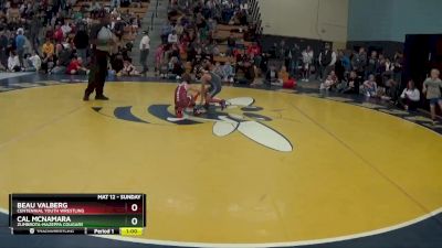 55 lbs Quarterfinal - Beau Valberg, Centennial Youth Wrestling vs Cal McNamara, Zumbrota-Mazeppa Cougars