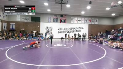 80 lbs Round 2 (6 Team) - Kabel Allen, Glenrock Intermediate Middle School vs Justin Brown, H.E.M. Middle School