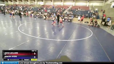77 lbs Cons. Round 2 - Jayce Leclaire, WI vs Gideon Ayers, IL