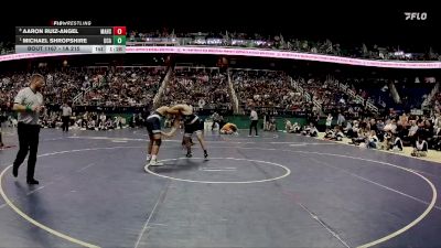 1A 215 lbs 1st Place Match - Michael Shropshire, Uwharrie Charter Academy vs Aaron Ruiz-angel, Mount Airy High School