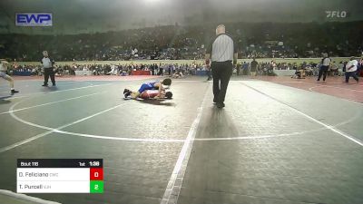 100 lbs Round Of 16 - Damien Feliciano, Claremore Wrestling Club vs Ty Purcell, Vinita Jr. High