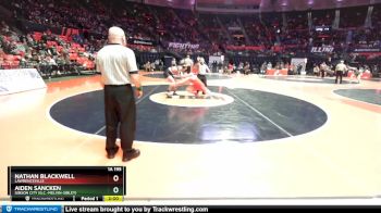 1A 195 lbs Cons. Round 1 - Nathan Blackwell, Lawrenceville vs Aiden Sancken, Gibson City (G.C.-Melvin-Sibley)