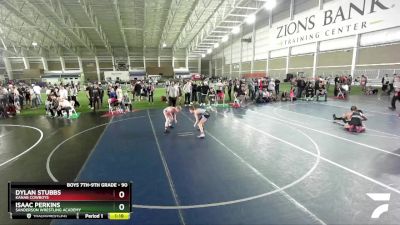 90 lbs Cons. Semi - Isaac Perkins, Sanderson Wrestling Academy vs Dylan Stubbs, Kanab Cowboys