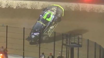 Jason Feger Huge Crash in Turn 1 at Eldora