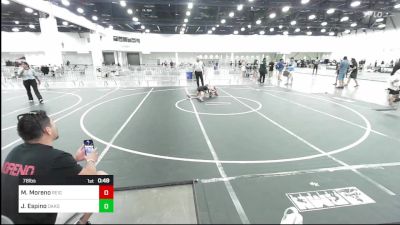 78 lbs Consi Of 4 - Matthew Moreno, Reign WC vs Julvian Espino, Oakdale, Wrestling