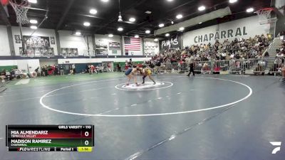 110 lbs Semifinal - Madison Ramirez, Chaparral vs Mia Almendariz, Temecula Valley