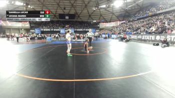 Girls 2A 130 lbs Cons. Round 2 - Daniella Lucas, Clarkston (Girls) vs Aviana Marek, West Valley (Spokane) (Girls)