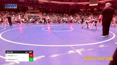 88 lbs Quarterfinal - Jace Hauan, Bear Cave vs Angel Morales, Grindhouse