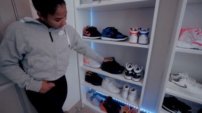 Jordan Chiles Shows Off Sneaker Collection