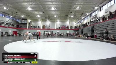 141 lbs Champ. Round 2 - Benjamin Hernandez, Mount Olive vs Bronson Richins, Southwest Minnesota State