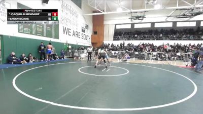 157 lbs Champ. Round 1 - Joaquin Almendariz, Arroyo vs Teagan McRae, Mira Costa