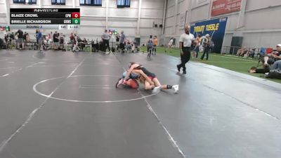 84-88 lbs Round 2 - Blaize Crowl, Eastwood Wrestling vs Brielle Richardson, Central Kentucky Wrestling Club