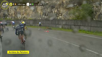 Michael Gogl Crashes On Wet Descent In Stage 8 - 2021 Tour de France
