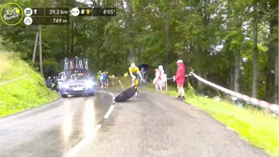 Mathieu Van Der Poel Avoids Rogue Umbrella