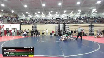 113 lbs Cons. Round 3 - Ty Barnhart, Mt. Vernon (Fortville) vs Blake Laba, Wheeler Wrestling Club