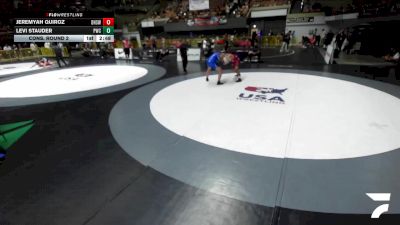 Cons. Round 2 - Jeremyah Quiroz, Downey High School Wrestling vs Levi Stauder, Petaluma Wrestling Club