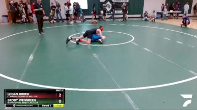 132 lbs Champ. Round 1 - Brody Wengreen, Diamondville Wrestling Club vs Logan Brome, Cowboy Kids Wrestling Club