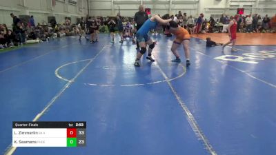 150 lbs Quarterfinal - Lily Zimmerlin, 84 Athletes vs Katie Seamens, Phoenix Wrestling Club