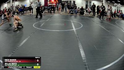 105 lbs Semis (4 Team) - Nick Banos, Mat Warriors Black vs Rylan Reitz, Mat Warriors Red