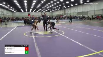 100 lbs Quarterfinal - Tristen Greene, Rivertown Wrestling Wolves vs Israel Acosta, Inwtc