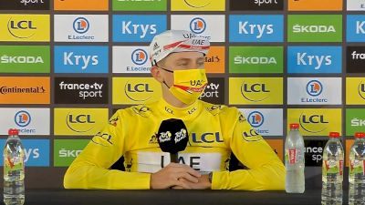 Yellow Jersey Press Conference With Tadej Pogacar After Stage 20 Individual Time Trial