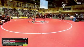 63 lbs Quarterfinal - Jameson Alcaraz, So Cal Hammers vs Zoe Rose Thomas, Peterson Grapplers